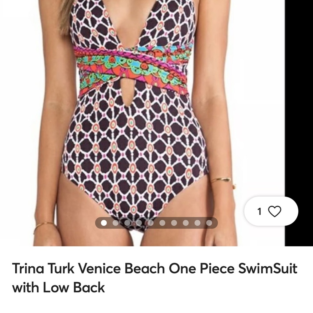 Trina Turk Venice beach blue, pink and lime One Piece Swimsuit